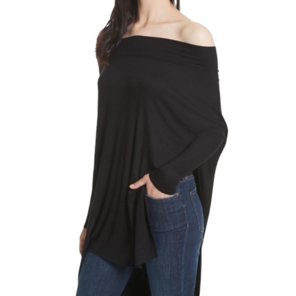 We The Free People Grapevine Tunic Long Top Dress Black Size L Flowy Boho Casual